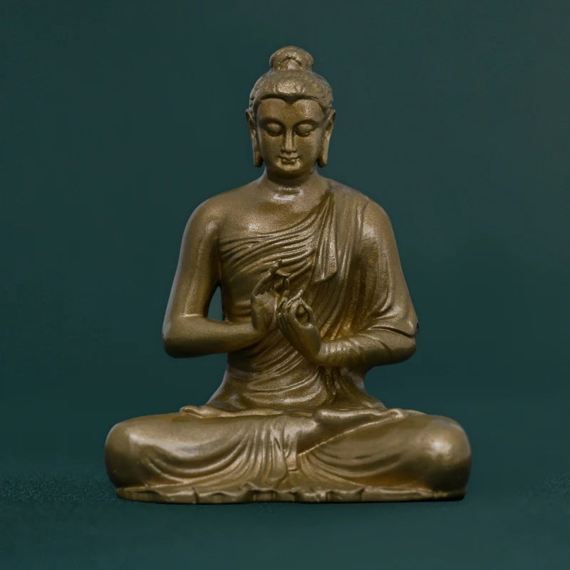 SIMPLE PRACTICE Shakyamuni Buddha Statue Antique Brass Meditation Decor for Spiritual Awakening & Altar Gift