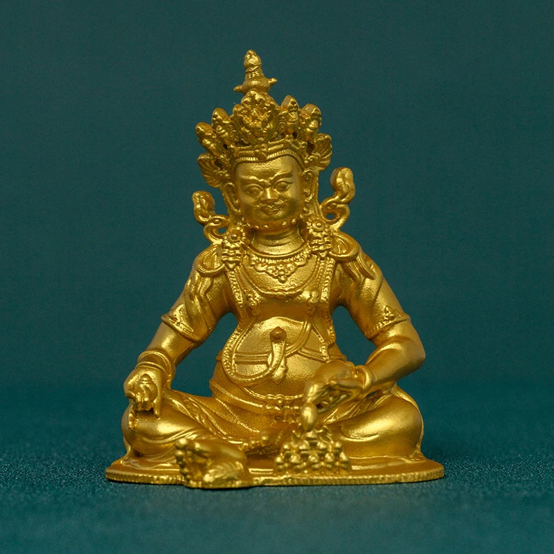 SIMPLE PRACTICE Golden Jambhala Statue - Feng Shui Tibetan Wealth God, Fortune Buddha for Home Decor