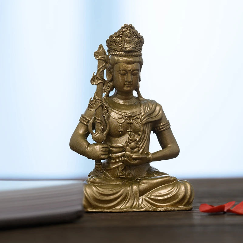 SIMPLE PRACTICE Handmade Brass Akasagarbha Buddha Statue - Zen Meditation & Home Decor