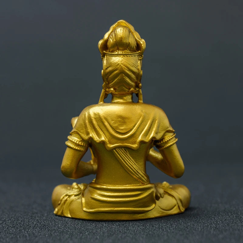 SIMPLE PRACTICE Golden Samantabhadra Bodhisattva Statue, Wealth Feng Shui Buddha Decor