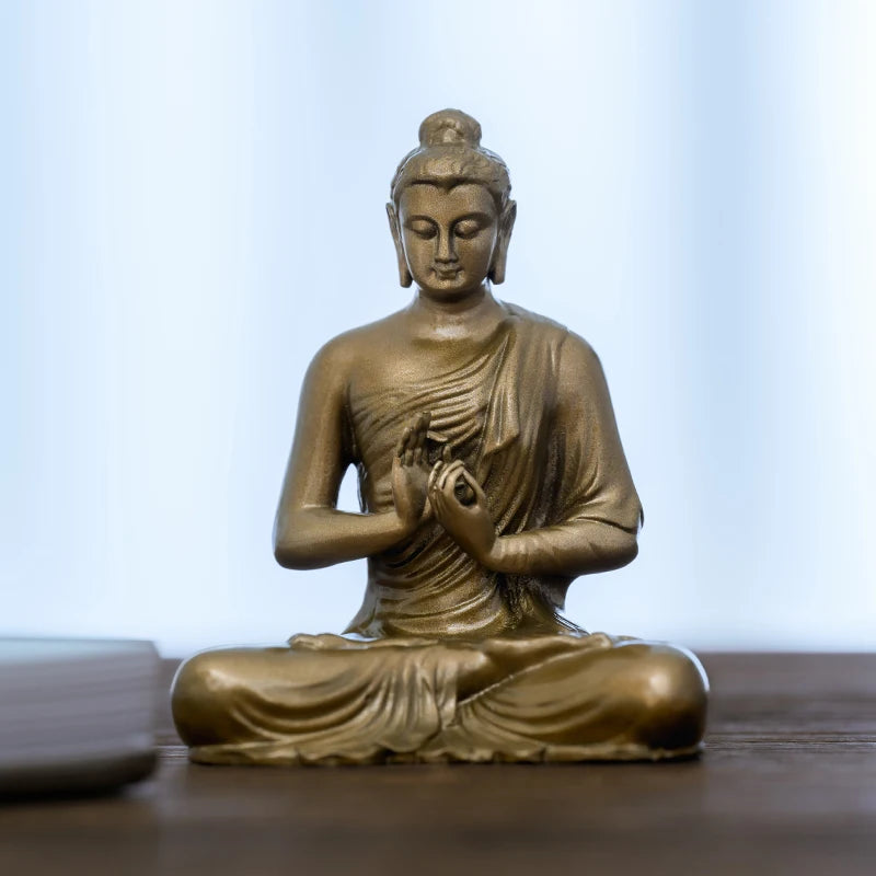 SIMPLE PRACTICE Shakyamuni Buddha Statue Antique Brass Meditation Decor for Spiritual Awakening & Altar Gift