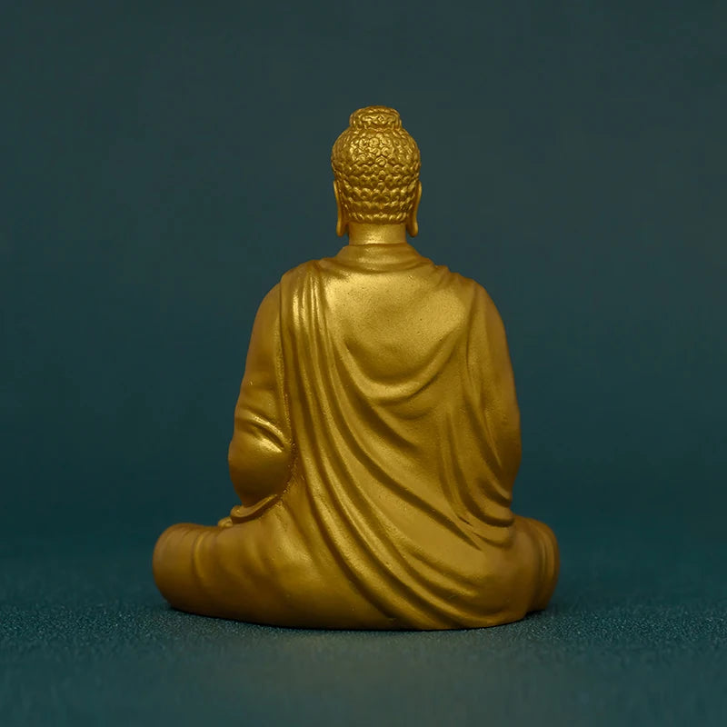 SIMPLE PRACTICE Golden Shakyamuni Buddha Statue Feng Shui Wealth & Meditation Decor Spiritual Blessing Gift