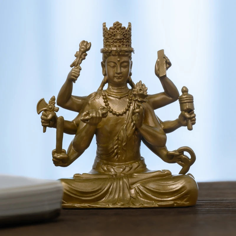 SIMPLE PRACTICE Handmade Brass Wish-Granting Bodhisattva Statue – Mini Zen Meditation & Home Decor Figurine