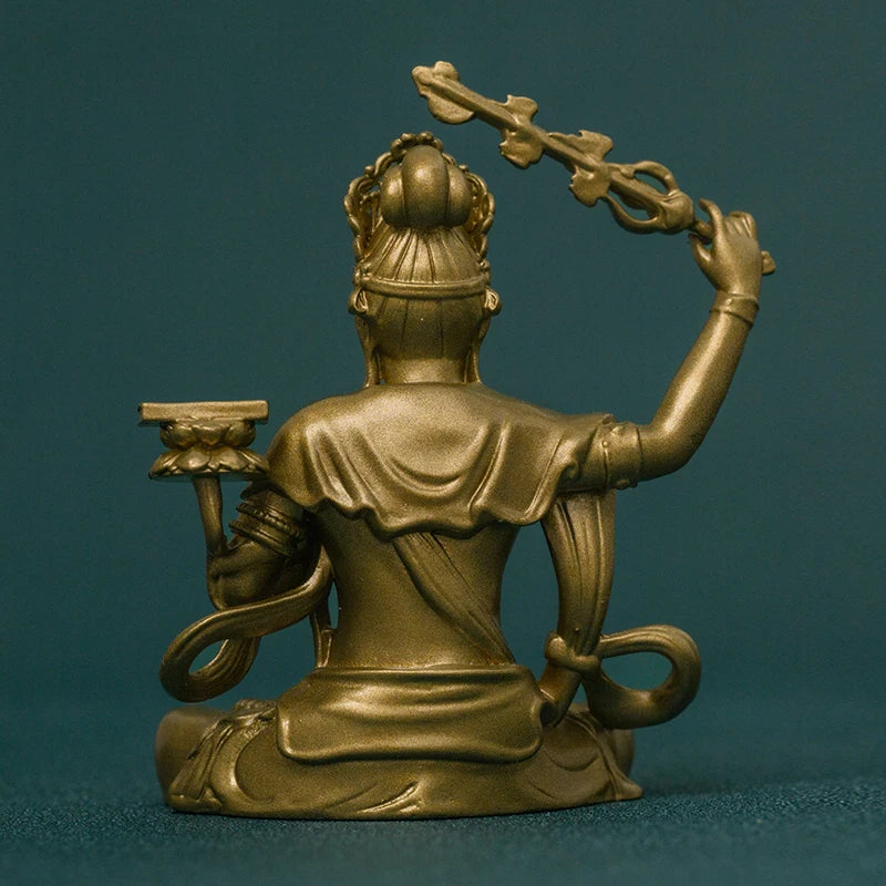 SIMPLE PRACTICE Manjushri Bodhisattva Statue - Brass - Meditation, Study & Altar Decor