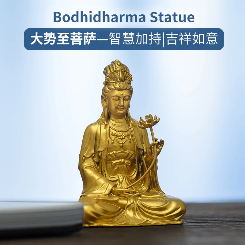 SIMPLE PRACTICE Golden Mahāsthāmaprāpta Bodhisattva Statue – Home & Buddhist Decor