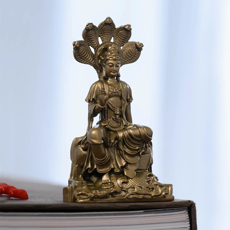 SIMPLE PRACTICE Nagarjuna Bodhisattva Brass Statue - Meditation Decor & Buddhist Altar Figurine