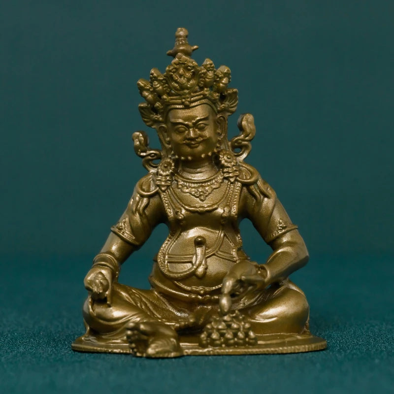 SIMPLE PRACTICE Golden Jambhala Statue - Feng Shui Tibetan Wealth God, Fortune Buddha for Home Decor