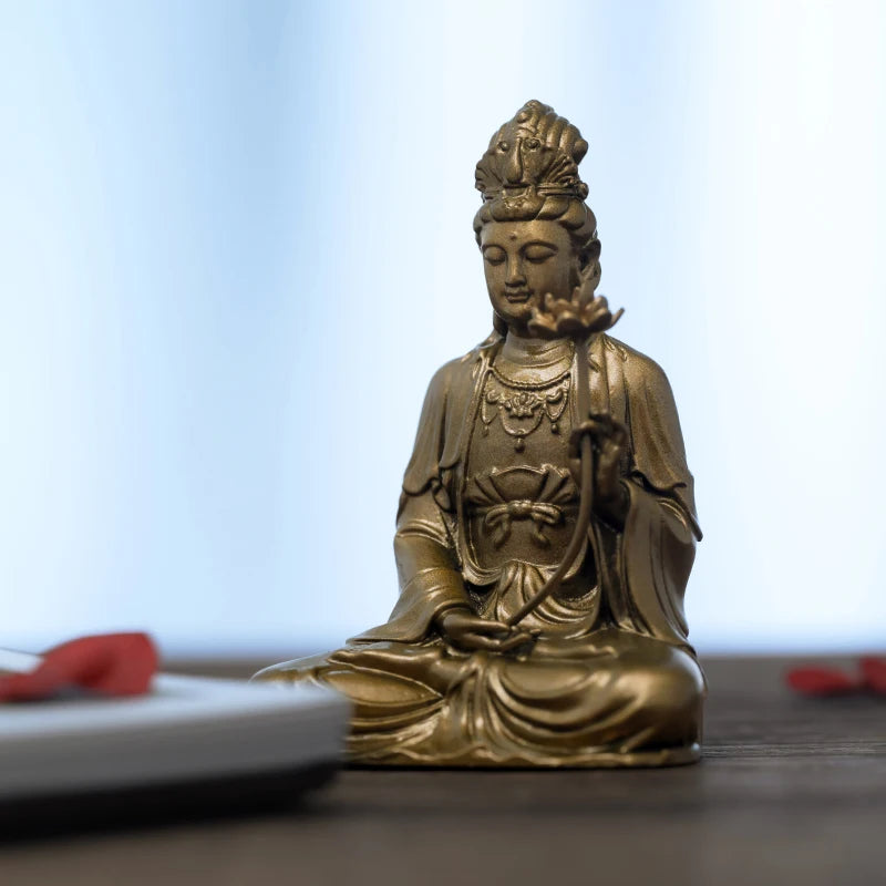 SIMPLE PRACTICE Mahāsthāmaprāpta Bodhisattva Brass Statue – Meditation & Home Decor