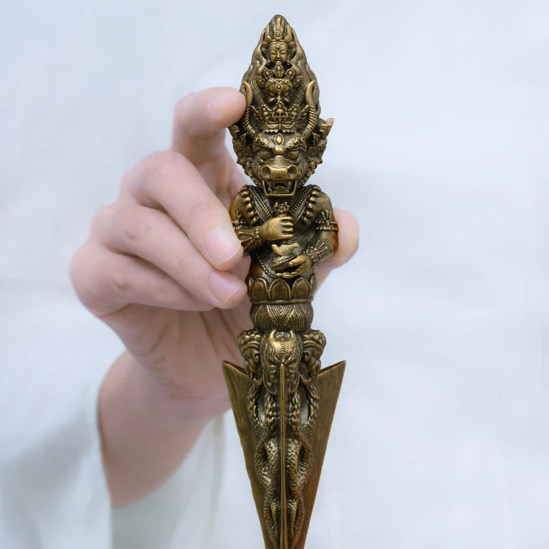 SIMPLE PRACTICE Yamantaka Buddha statue ornaments Vajra pestle handle piece Brass vintage pestle