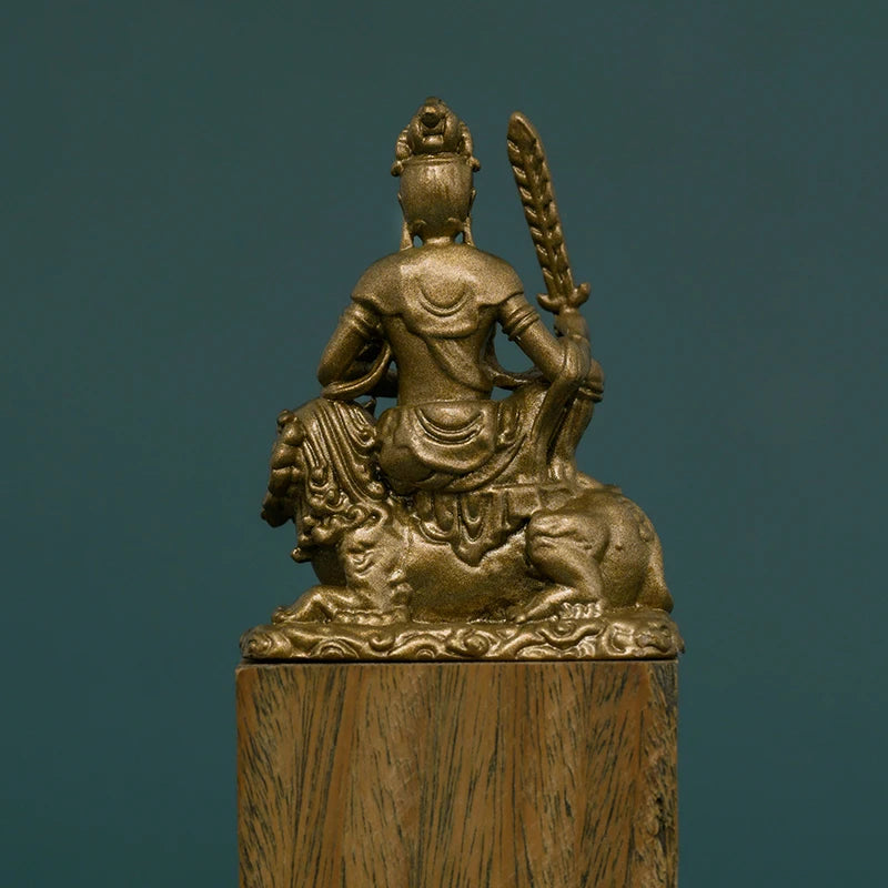 SIMPLE PRACTICE Manjushri on Lion Statue - Wisdom & Meditation