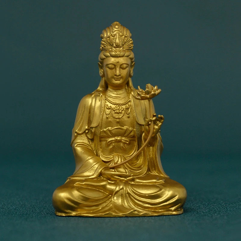 SIMPLE PRACTICE Golden Mahāsthāmaprāpta Bodhisattva Statue – Home & Buddhist Decor