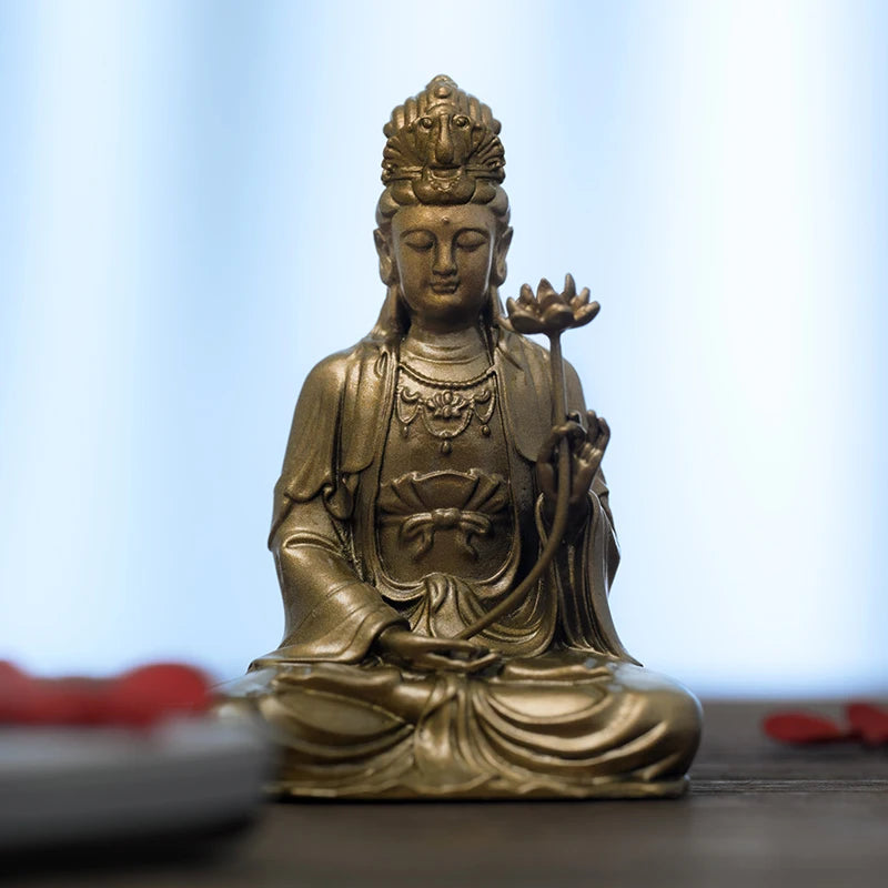 SIMPLE PRACTICE Mahāsthāmaprāpta Bodhisattva Brass Statue – Meditation & Home Decor