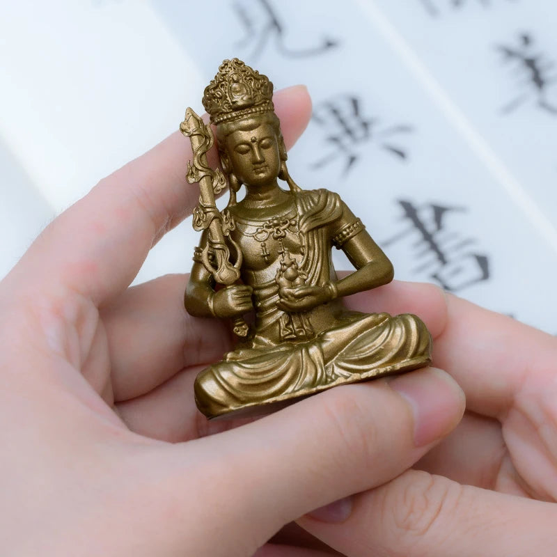 SIMPLE PRACTICE Handmade Brass Akasagarbha Buddha Statue - Zen Meditation & Home Decor