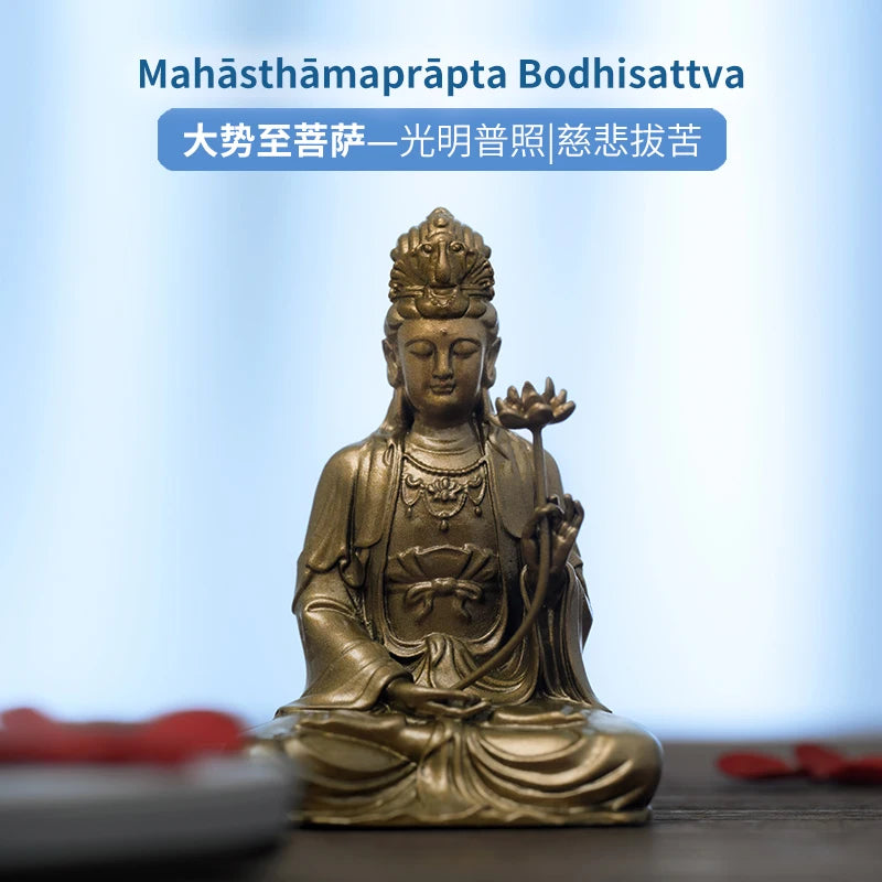 SIMPLE PRACTICE Mahāsthāmaprāpta Bodhisattva Brass Statue – Meditation & Home Decor