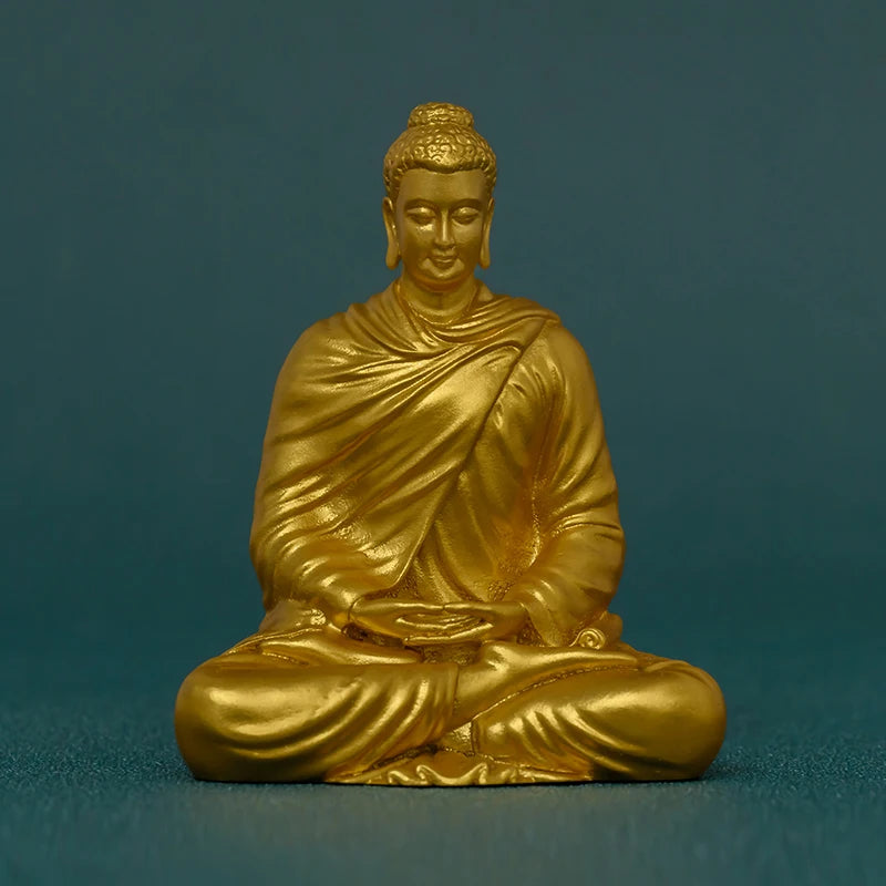 SIMPLE PRACTICE Golden Shakyamuni Buddha Statue Feng Shui Wealth & Meditation Decor Spiritual Blessing Gift