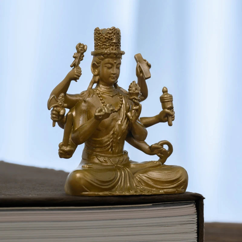 SIMPLE PRACTICE Handmade Brass Wish-Granting Bodhisattva Statue – Mini Zen Meditation & Home Decor Figurine