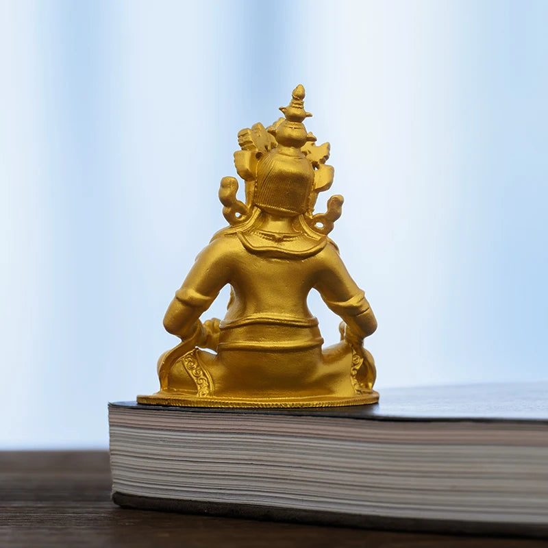 SIMPLE PRACTICE Golden Jambhala Statue - Feng Shui Tibetan Wealth God, Fortune Buddha for Home Decor