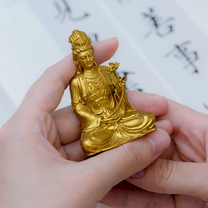 SIMPLE PRACTICE Golden Mahāsthāmaprāpta Bodhisattva Statue – Home & Buddhist Decor