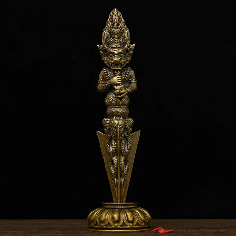 SIMPLE PRACTICE Yamantaka Buddha statue ornaments Vajra pestle handle piece Brass vintage pestle