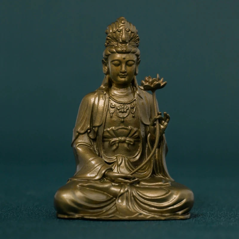 SIMPLE PRACTICE Mahāsthāmaprāpta Bodhisattva Brass Statue – Meditation & Home Decor